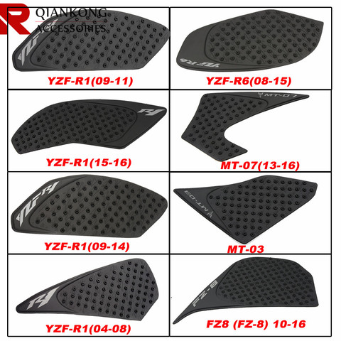 De etiqueta negro tanque de combustible de Gas almohadilla de tanque de aceite Protector etiqueta para YAMAHA YZF-R1 YZF-R6 MT-03 MT-07 FZ8 FZ1 FZ6 ► Foto 1/6