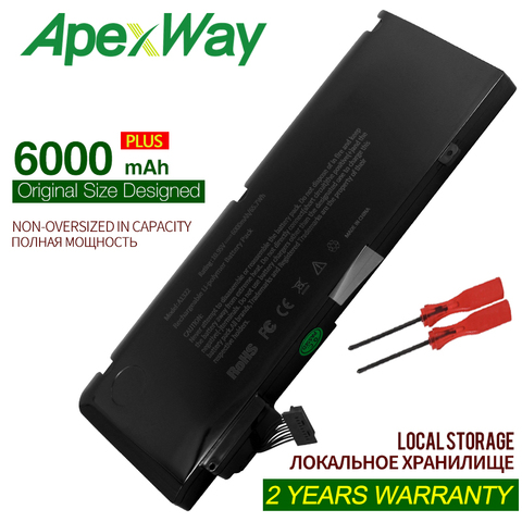 ApexWay 10,95 V A1322 A1278 de la batería para Apple macbook pro 13 pulgadas A1278 2009, 2010, 2011, 6000mAh ► Foto 1/6