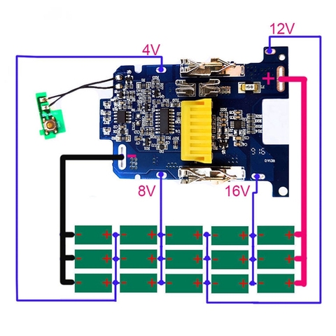 BL1830 batería de iones de litio BMS PCB Placa de protección de carga para Makita 18V herramienta eléctrica BL1815 BL1860 LXT400 Bl1850 ► Foto 1/6