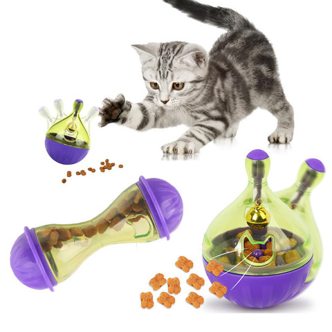 Bola de juguete interactiva para alimentación de gatos, bola para tratar comida de cachorro gatito, Bola de fuga de comida, juego IQ Bowl, juguetes para suministros para mascotas gatos ► Foto 1/6