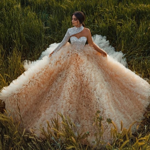 Vestidos De Noche plateados y asimétricos para mujer, vestidos De fiesta De tul escalonados, vestidos De lujo para baile De graduación ► Foto 1/6