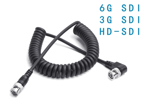 Elástico en espiral calidad 6G 3G HD-SDI 4K HD SDI primavera cable para monitor de transmisión de imagen de vídeo Señal de cable 75Ω-3 4K 30P ► Foto 1/1