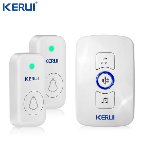 Kerui inalámbrico Timbres de puerta Bienvenido alarma antirrobo luz nocturna Control remoto alarma Bell para sistema de alarma gsm ► Foto 1/5