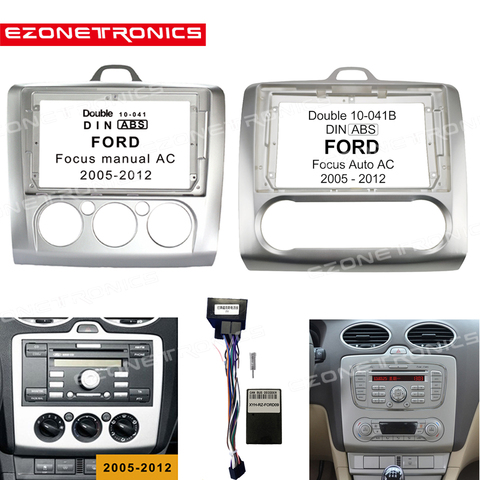 1din 2Din DVD del coche de adaptador de conexión de Audio Dash Trim Kits de Facia Panel 9 pulgadas para Ford Focus 2005-2012 doble Din reproductor de Radio ► Foto 1/6