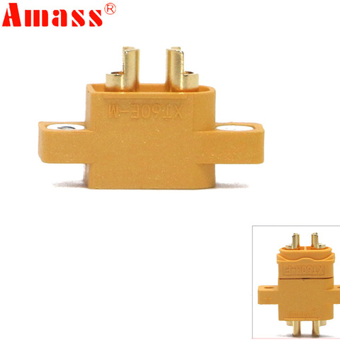 AMASS-conector macho XT60 montable de XT60E-M, 4,23g, para modelos de carreras, multicóptero, placa fija, pieza de repuesto DIY ► Foto 1/6