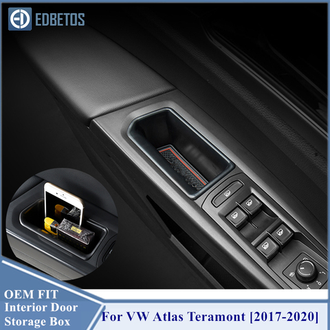 Coche frontal Interior lado Almacenamiento de puerta de coche organizador caja soporte para Volkswagen VW Atlas Teramont 2017-2022 manija de la puerta de caja de almacenamiento ► Foto 1/6