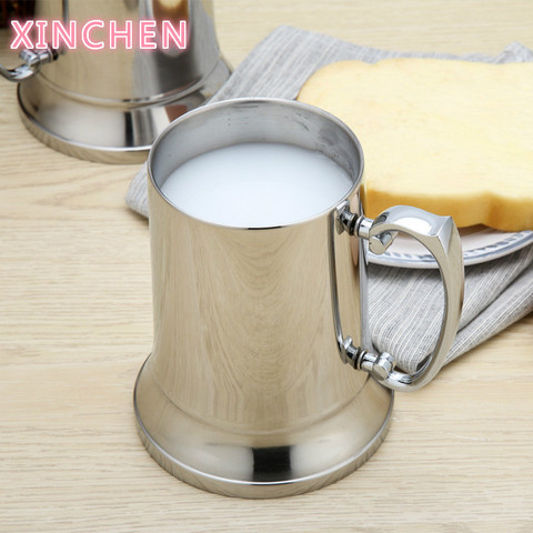 Tankard-taza de cerveza de doble pared de acero inoxidable, tazas con asa para leche, desayuno, Bar ► Foto 1/6