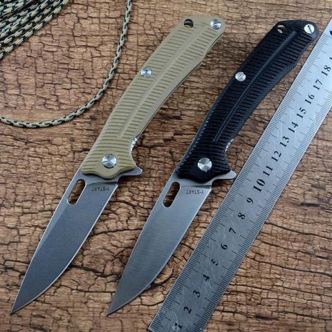 YSTART-cuchillo plegable LK5013, arandela con rodamiento de bolas, hoja 440C, mango G10, para acampar al aire libre, cuchillo de bolsillo para caza, herramienta EDC ► Foto 1/6