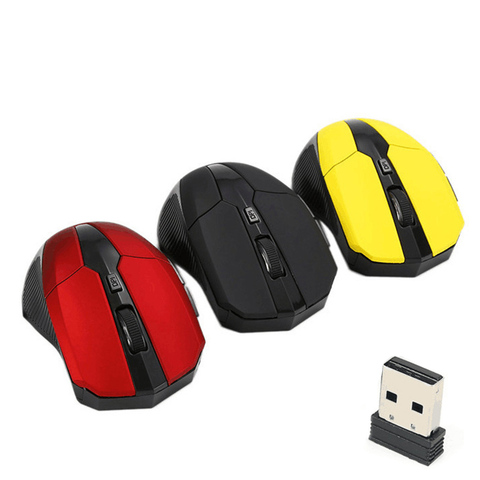 2,4g USB rojo óptico inalámbrico ratón 5 botones para ordenador portátil ratón ► Foto 1/6