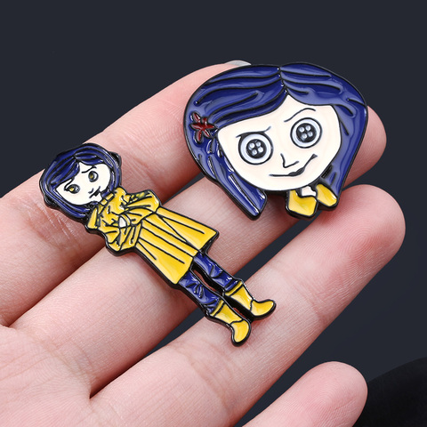 Broche de Coraline de película de Horror SG para niña y mujer, Clip de pelo de libélula para niña, broche peine de cristal de mariposa, regalo de joyería ► Foto 1/6