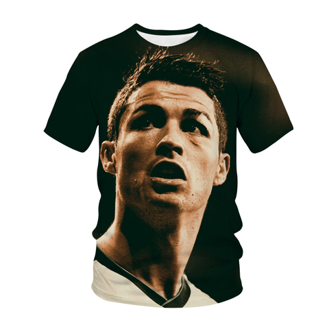 Camiseta con estampado 3D de Cristiano Ronaldo para hombre y mujer, ropa de calle Estrella del Fútbol, camiseta de manga corta a la moda, ropa deportiva CR7 ► Foto 1/6