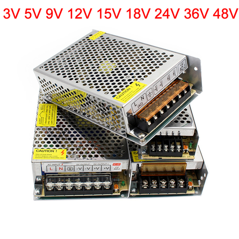 Fuente de alimentación, transformador buck, entrada de 220V, reductor a 3, 5, 9, 12, 15, 18, 24, 36, 48 V, tipo de panal de aluminio, supp ► Foto 1/6