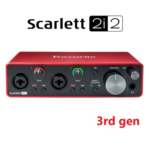 Tarjeta de sonido USB con micrófono preamplificador, interfaz de grabación de audio profesional, nueva actualización focushite scarlata 2i2 (3ª generación) ► Foto 1/6