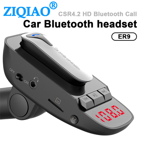 Coche Bluetooth Kit FM Transmisor Inalámbrico de Audio recibir MP3 las manos del jugador USB libre cargador FM del modulador del ER9 ► Foto 1/6