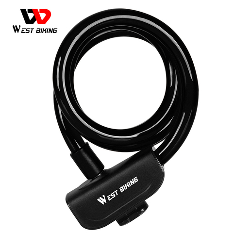 WEST BIKING-candado antirrobo para ciclismo al aire libre, con llaves, Cable de acero, accesorios de seguridad para bicicleta, 1,2 M ► Foto 1/6