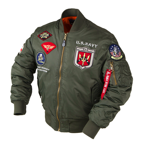 2022a/w invierno arma bombardero vuelo chaqueta varsity táctico MA-1 de la Fuerza Aérea del Ejército vintage piloto de us navy para los hombres abrigo ► Foto 1/6