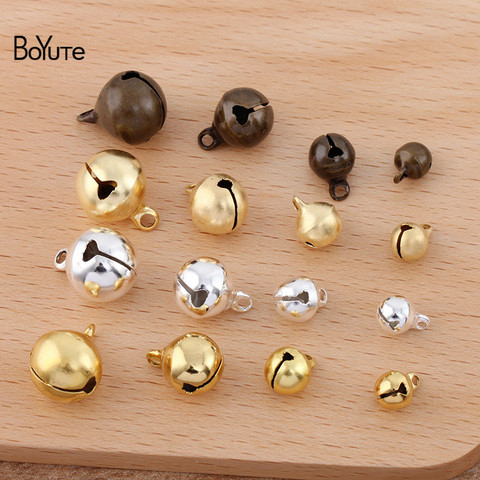 BoYuTe (200 unids/lote) 6-8-10-12MM Metal latón campana campanilla Navidad Jingle Bell Diy accesorios de joyería ► Foto 1/6