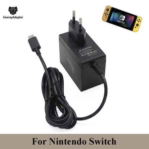 Adaptador de carga de pared para consola Nintendo cargador/adaptador de CA, fuente de alimentación de 5V, 3A, 15V, 2.6A, Switch NS, EU/US/UK ► Foto 1/6