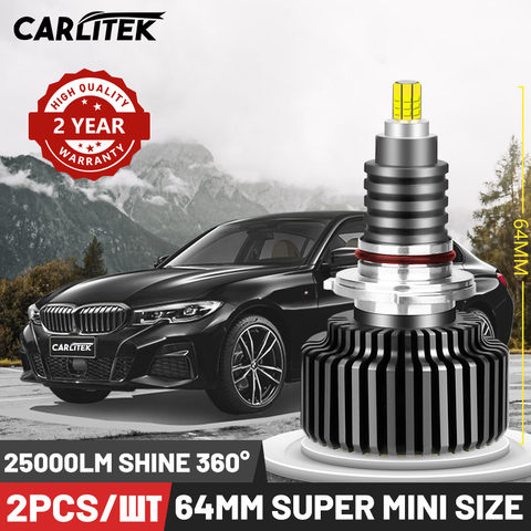 CARLITEK H11 H1 H7 bombilla de faro Led Mini tamaño para Auto 9012 de 9005 de 9006 H8 H9 luz del coche Universal HB4 HB3 lámpara 360 ° Super brillante ► Foto 1/6