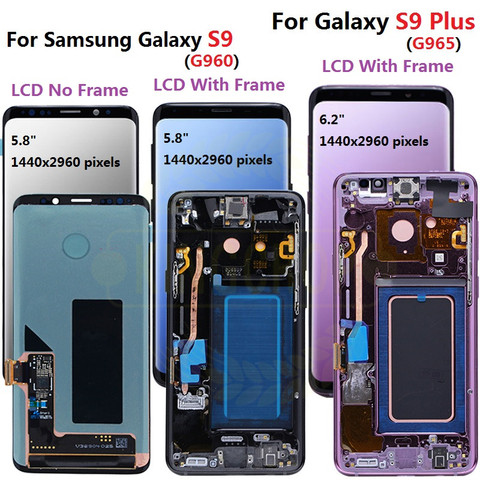 Original para Samsung S9, LCD s9 plus, pantalla táctil, ensamblaje digitalizador para Samsung GALAXY S9 G960f S9 Plus G965 lcd ► Foto 1/6