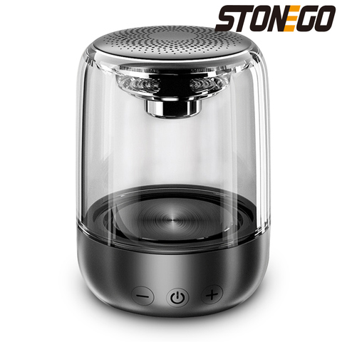 STOENGO-altavoz estéreo inalámbrico con diseño transparente, luz LED de respiración, TWS, Bluetooth 5,0, tarjeta TF y entrada de Audio AUX ► Foto 1/6