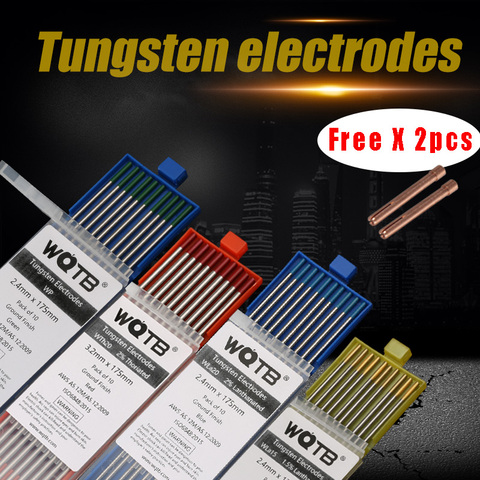 Electrodos de tungsteno profesionales, electrodos de soldadura tig WT20 WC20 WL15 WL20 WP WZR8 WS20, electrodos dorados para soldadura de aluminio ► Foto 1/6