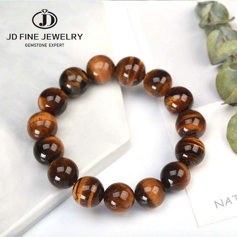 JD 8 tamaño 4-18MM, cuentas de piedra Natural Ojo de Tigre colgante de pulsera de piedra Natural Braslet para hombre casuales hechos a mano de la joyería ► Foto 1/6