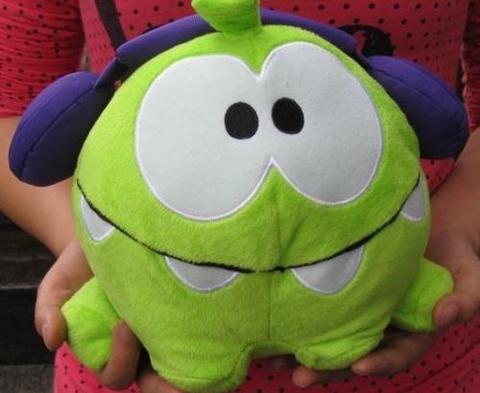 1pc 20cm juego caliente capturas de dibujos animados de la cuerda Om Nom rana verde Animal relleno de peluche de felpa juguetes para niños juguetes de colección para niños regalo ► Foto 1/5