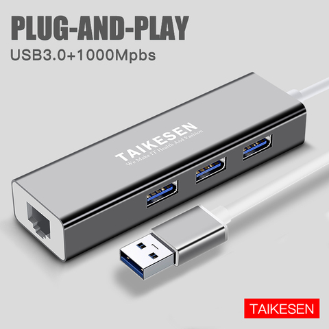 Concentrador de red USB tipo C, 1000Mbps, 3 puertos USB 3,0, adaptador Ethernet Gigabit para MacBook, portátil, Accesorios de ordenador ► Foto 1/6