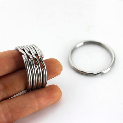 LLavero de Metal con anillos divididos de alambre redondo, llavero de doble bucle de 10-38mm, soporte de llaves, hardware Artesanal de cuero DIY, acero inoxidable, 5 uds. ► Foto 1/6