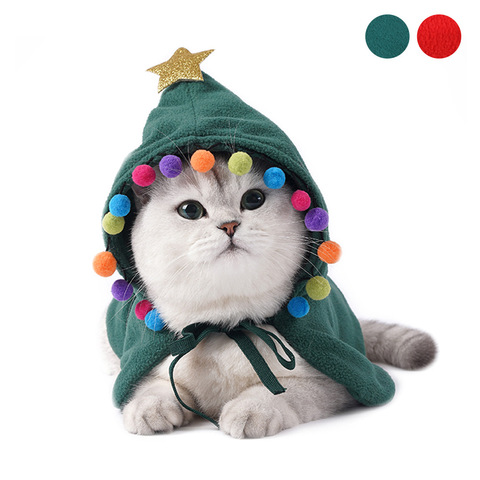 Disfraz de Navidad para perro y gato, manto divertido, Halloween, ropas de disfraz para gatos, traje de Año Nuevo para perros pequeños, accesorios de fotos para mascotas ► Foto 1/6