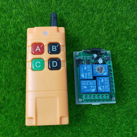 Interruptor RF Industrial de larga distancia DC12V, 4 canales, Control remoto inalámbrico, transmisor de bocina de Faro, para coche eléctrico/motocicleta ► Foto 1/6