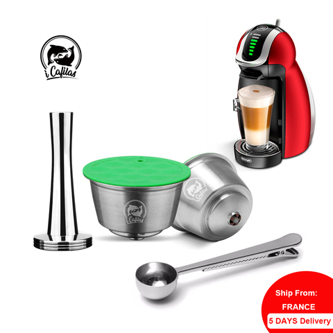 Cápsula de Metal reutilizable de acero inoxidable para máquina de café Dolce Gusto, Compatible con máquina de café Nescafé, filtro rellenable, gotero ► Foto 1/6