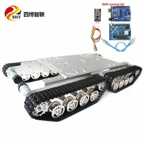 Kit de chasis de tanque absorbente de choque TS600, plataforma Robot teledirigido 4WD con controlador Wifi inalámbrico, Motor DIY para juguete Arduino ► Foto 1/1