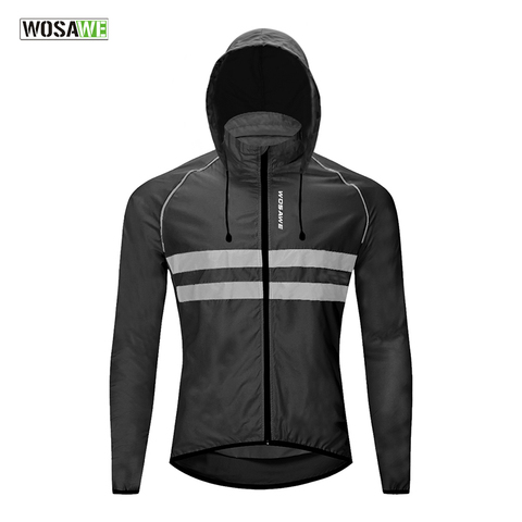 WOSAWE-Chaqueta reflectante ultraligera para ciclismo, rompevientos, repelente al agua, a prueba de viento, de secado rápido, para bicicleta de montaña y carretera ► Foto 1/6