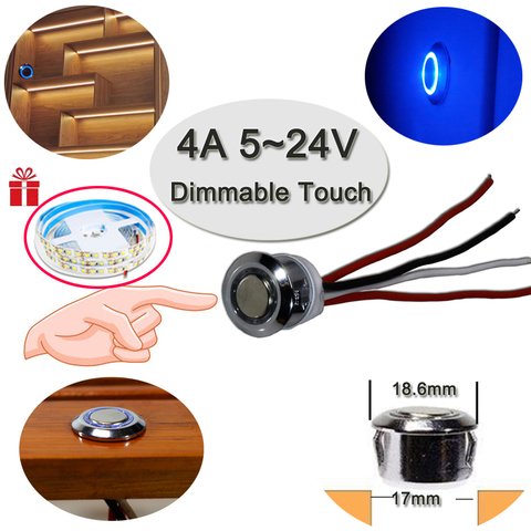 Módulo capacitivo de Interruptor táctil, 5V-24V, 4A, LED, Control de atenuación, lámparas, componentes activos, escaneo de corta distancia, Sensor de mano ► Foto 1/6