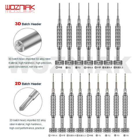 WOZNIAK-taladro de aluminio destornillador 3D, reparación de teléfonos móviles, desmontaje, atornillador, cabeza de lote de aleación S2 para IPHONE Android 7 8 x ► Foto 1/6