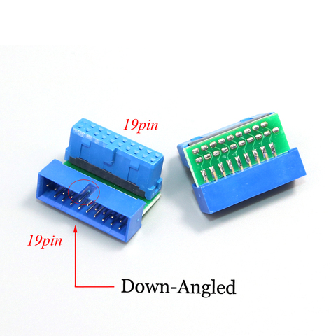 Adaptador de extensión de macho a hembra cltgxdd USB 3,0 de 20 pines con ángulo de 90 grados para el zócalo del conector de la placa base ► Foto 1/3