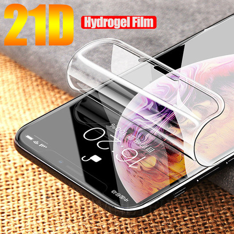 Película de hidrogel suave 21D para apple iPhone 11, 12 Pro, XS Max, XR, iphone X, 7, 8 Plus, Protector de pantalla de silicona TPU, no cristal ► Foto 1/6