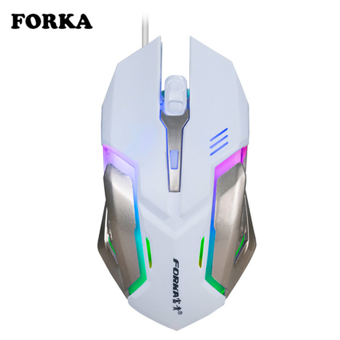 Ratón óptico LED para ordenador portátil, Mouse óptico silencioso con Ratón de juegos con cable USB de 2400DPI para Gamer, LOL, Dota 2 ► Foto 1/6