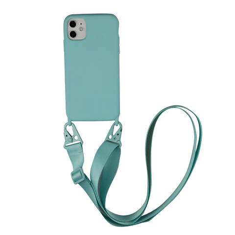 Hombro cuerda funda de silicona para iphone 12 11 Pro Max bolso collar cordón cordones con cuerda para iphone 6 7 8 XR cubierta ► Foto 1/6