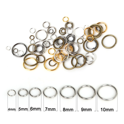 Anillos abiertos de 3, 4, 5, 6, 7, 8 y 10mm, Color dorado y plateado, conectores de anillos partidos para DIY, fabricación de joyas, pulseras, accesorios ► Foto 1/6