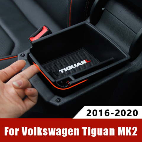 Coche apoyabrazos Centro de caja de almacenamiento contenedor de guante organizador titular caso para Volkswagen VW Tiguan mk2 2016, 2017, 2022 ► Foto 1/6