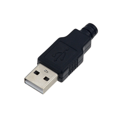 Conector de enchufe USB de 4 pines macho tipo A, con cubierta de plástico negro, Kits DIY, 10 Uds. ► Foto 1/5