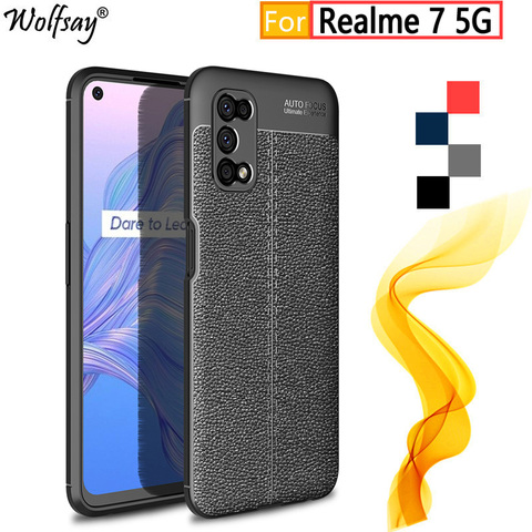 Para Oppo Realme 7 5G caso caucho carcasas a prueba de golpes a prueba parachoques funda de silicona para Realme 7 5G cubierta del teléfono para Oppo Realme 7 5G caso ► Foto 1/6