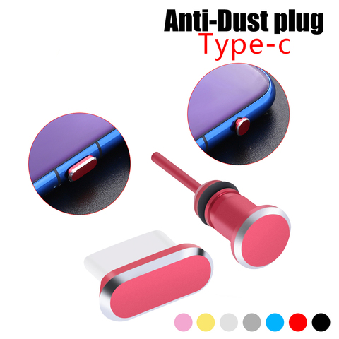 2 unids/set-conector de auriculares antipolvo de 3,5mm, enchufe de Metal tipo C, puerto de carga para Samsung S10, enchufe a prueba de polvo ► Foto 1/6