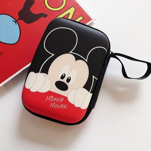 Monedero de dibujos animados de Mickey de Disney, monedero de Minnie para niño y niña, bolso de mano para auriculares, cargador de cable de datos, caja de almacenamiento, embrague de punto ► Foto 1/6