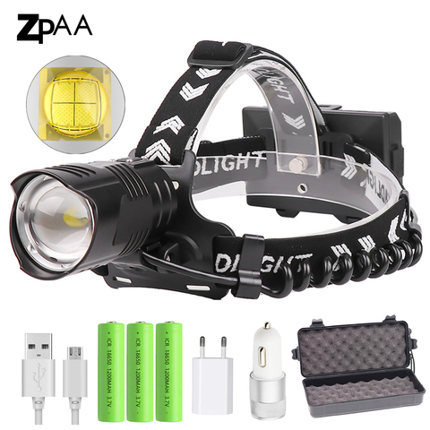 Linterna frontal LED XHP90 XHP90.2, recargable vía USB, para pesca, caza, Camping ► Foto 1/6