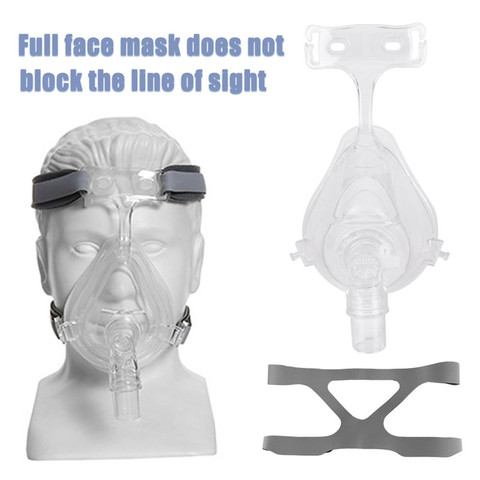 Máscara CPAP para CPAP Auto CPAP BPAP, mascarilla facial completa Nasal, Material de silicona, tamaño S/M/L, con engranaje para la cabeza, envío rápido ► Foto 1/6