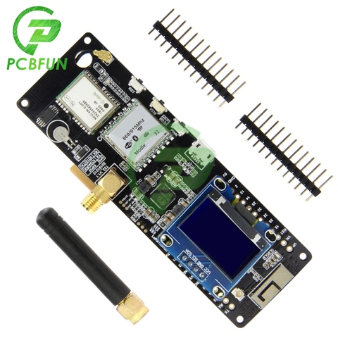 T-beam-módulo inalámbrico ESP32, 433/868/915/923Mhz, WiFi, Bluetooth, ESP 32, GPS, NEO-6M para SMA LORA 32 18650, soporte de batería con OLED ► Foto 1/6